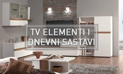 TV elementi i dnevni sastavi za opremu Vašeg apartmana mogu se pronaći u Meblo Trade ponudi