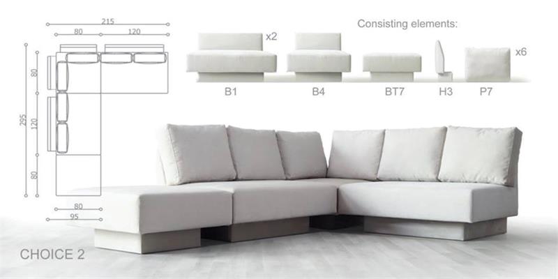 Sjedeća garnitura Choice 2, tkanine Icon