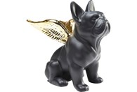 Ukrasna figura Sitting Angel Dog Gold-Black