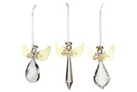 Winter Collage Accessoires Anđeo Viseći stakleni zlatni ukras (3/set)