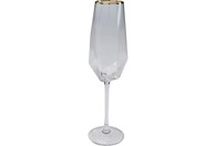 Čaša za šampanjac Glass Diamond Gold Rim