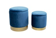 Tabure Cherry Storage Blue Brass (2/SET)