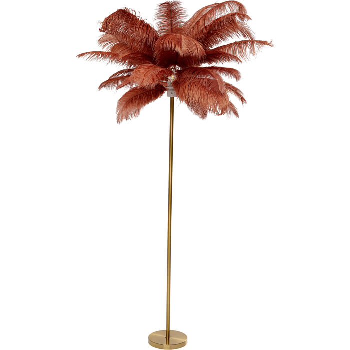 Podna Lampa Feather Palm Rusty Red