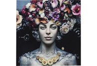 Staklena slika Flower Art Lady