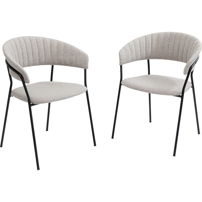 Stolica s rukonaslonom Belle Beige (2/Set)