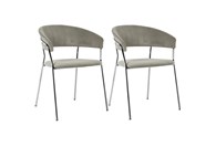 Stolica s rukonaslonom Belle Cord Beige Chrome (2/Set)