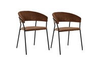 Stolica s rukonaslonom Belle Cord Brown (2/SET)