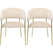 Stolica s rukonaslonom Belle Velvet Creme (2/SET)