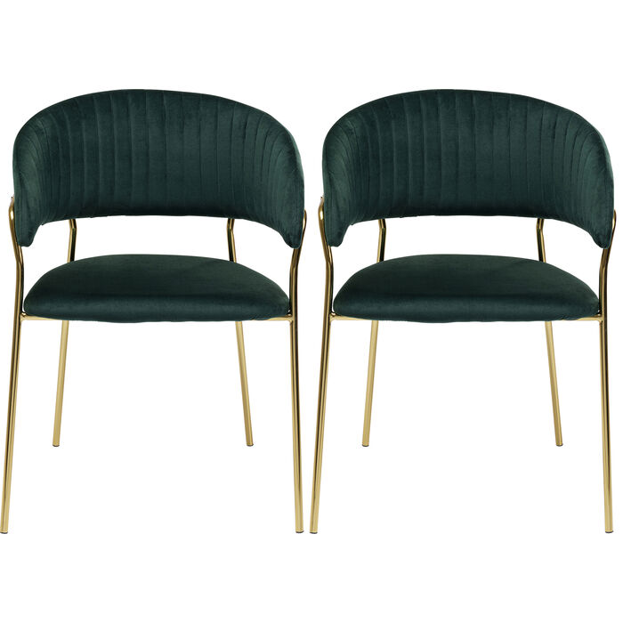 Stolica s rukonaslonom Belle Velvet Green (2/SET)