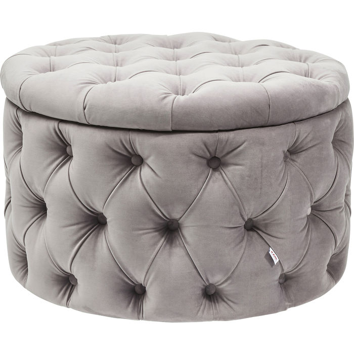 Tabure Desire Round Velvet Silver