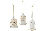 Winter Collage Accessoires Viseće zvono stakleni zlatni ukras (3/set)