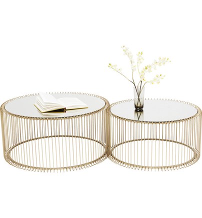 Klub stolić Wire Brass (2/Set)