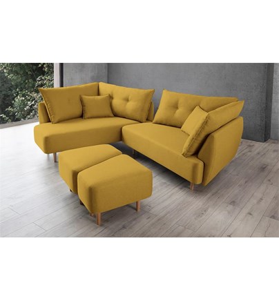 Sjedeća garnitura Diagon Lounge set, 17 cm nogice, tkanine Mollia/Alure