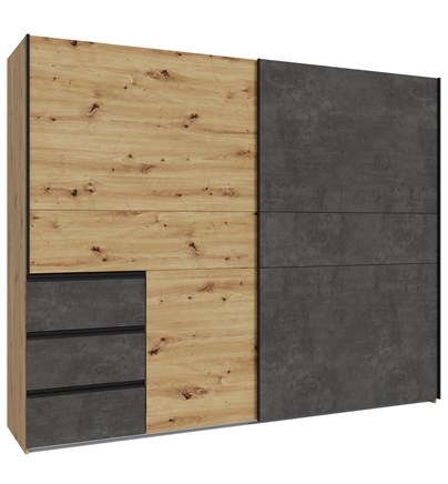 Ormar WINN 250 (hrast + tamno siva, 250x61x200,5)