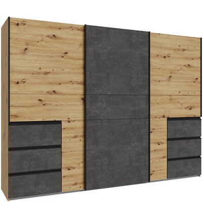 Ormar WINN 270 (hrast + tamno siva, 270x61x200,5)