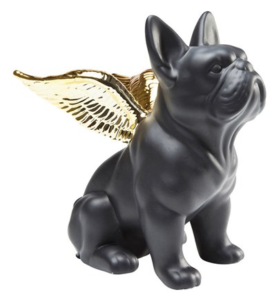 Dekorativna figura Sitting Angel Dog Gold-B