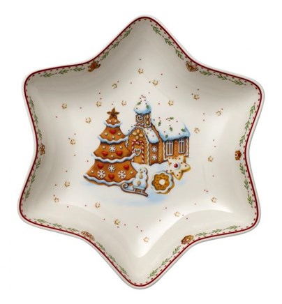 Winter Bakery Delight Srednja zdjela u obliku zvijezde, selo od medenjaka