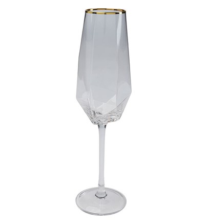 Čaša za šampanjac Diamond Gold Rim