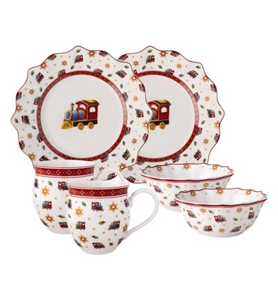 Toy's Delight Set za doručak za 2 osobe Lokomotiva, 6 kom.