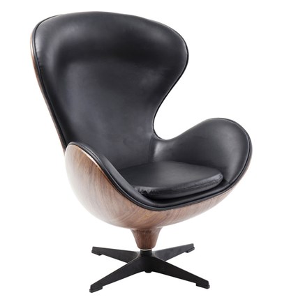 Okretna fotelja Lounge Black Walnut
