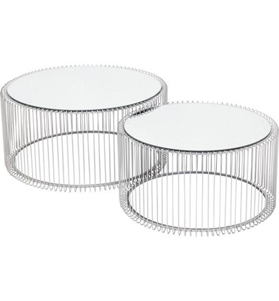 Klub stolić Wire Silver (2/Set)