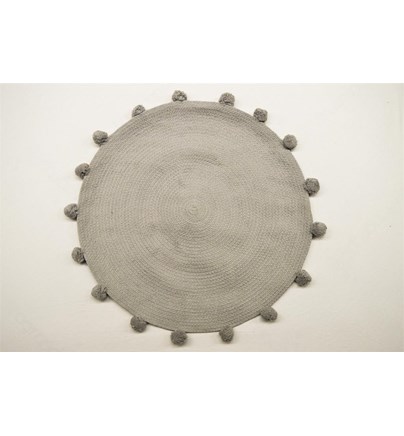  PODNA PROSTIRKA POMPON SIVA 70CM