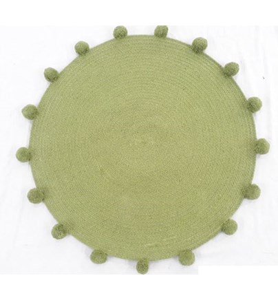  PODNA PROSTIRKA POMPON ZELENA 70CM