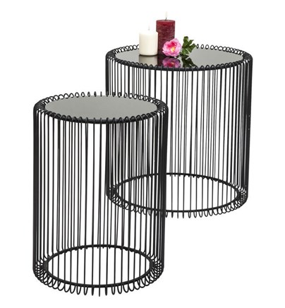Pomoćni stol Wire Black fi44cm (2/Set)
