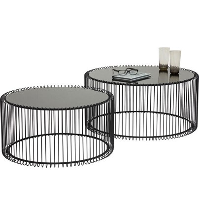 Klub stolić Wire Black (2/Set)