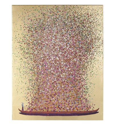 Slika Flower Boat Gold Pink 120x160cm