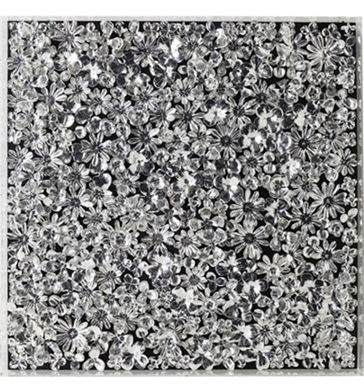 Objekt Slika Silver Flower 100x100cm