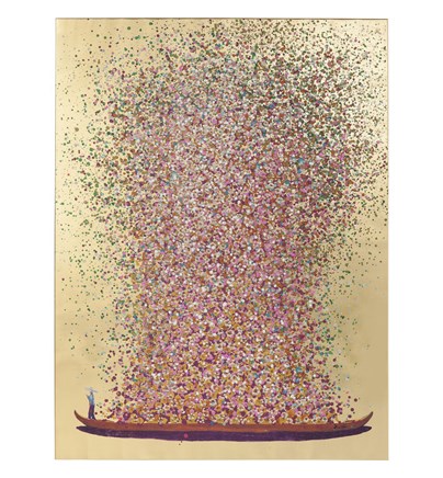 Slika Flower Boat Gold Pink 80x100cm