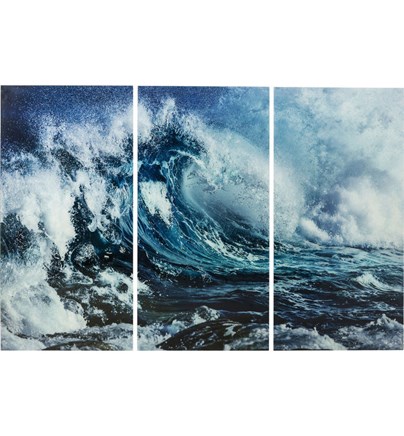 Staklena slika Triptychon Wave (3/Set)
