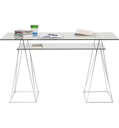 Desk Polar Chrome 8 mm kaljeno staklo