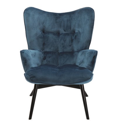 Fotelja Black Vicky Velvet Bluegreen
