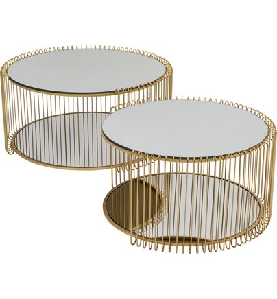 Klub stolić Wire Double Brass (2/Set)